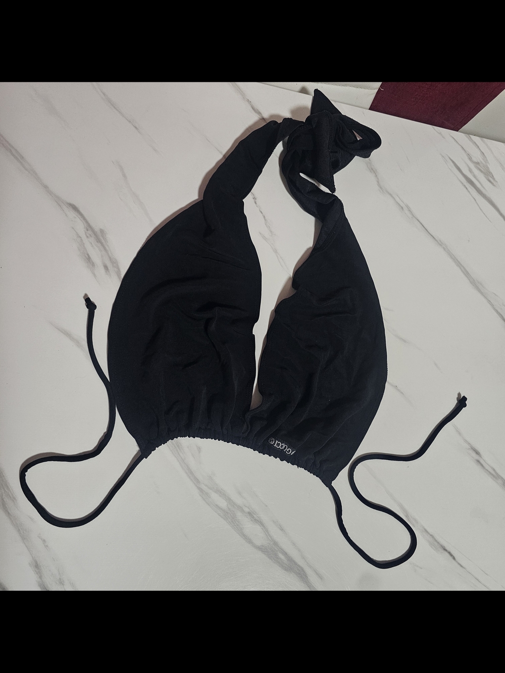 [DAMAGED] GUCCI Black Cutout Halter Top w/ Flaw | Made in Italy | Sz S/M